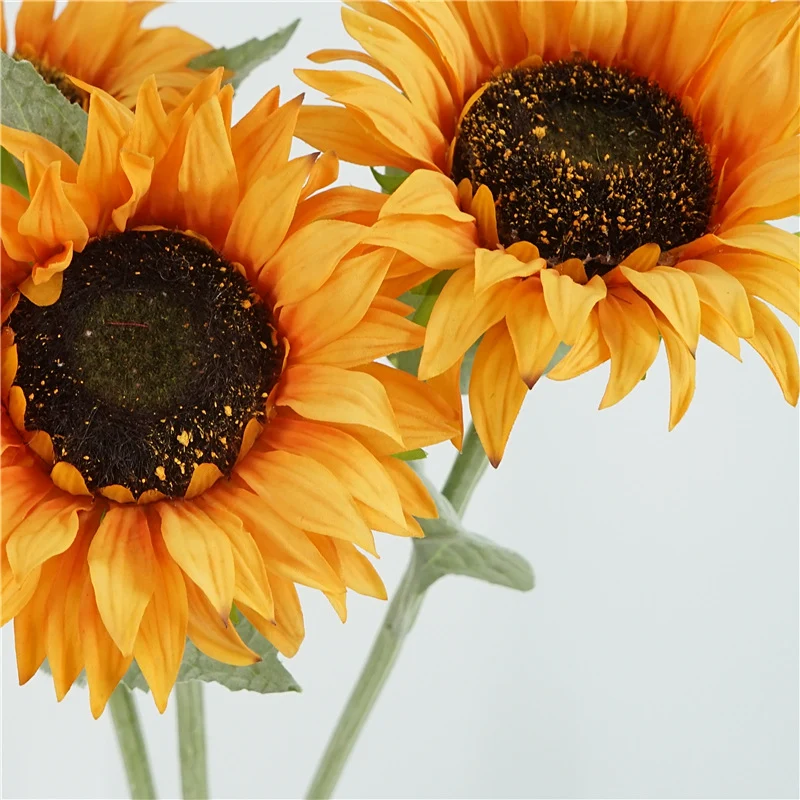 60cm künstliche Sonnenblumen mit realistischem feuchtem Griffgefühl