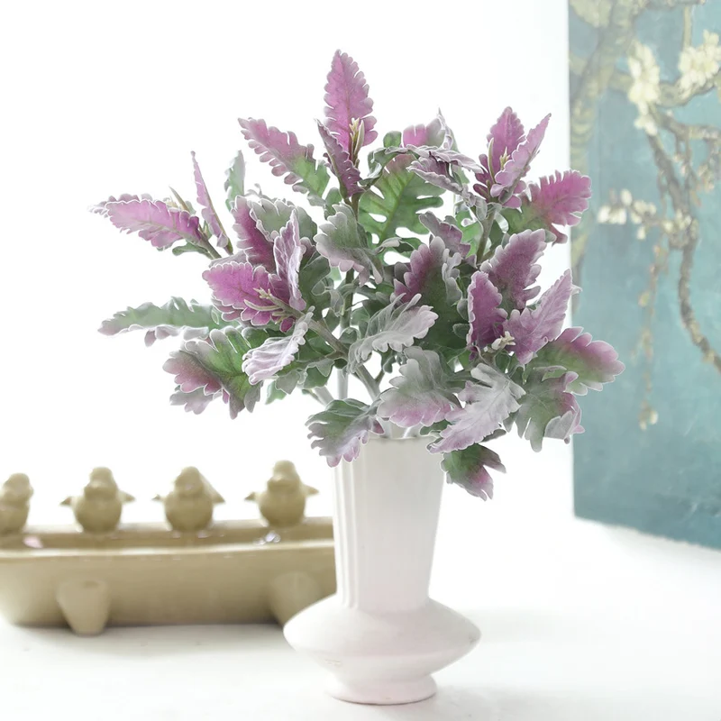 38cm Kunstblumen Silberblatt-Gänsefuß (Lamb's Ear)- Realistische Faserblumen Pflanze für Dekoration