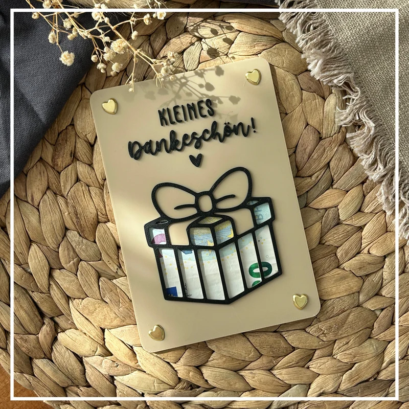 Geldgeschenkkarte mit Geschenkpäckchen-Motiv – kreative Verpackung als Dankeschön