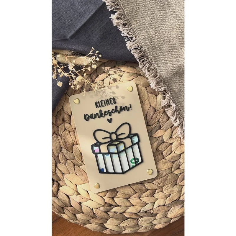 Geldgeschenkkarte mit Geschenkpäckchen-Motiv – kreative Verpackung als Dankeschön