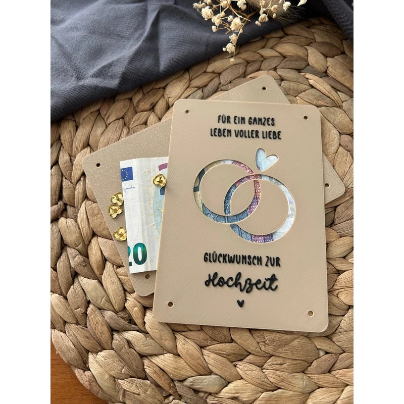 Geldgeschenkkarte Hochzeit mit Ringe-Motiv – kreative Geschenkidee für das Brautpaar