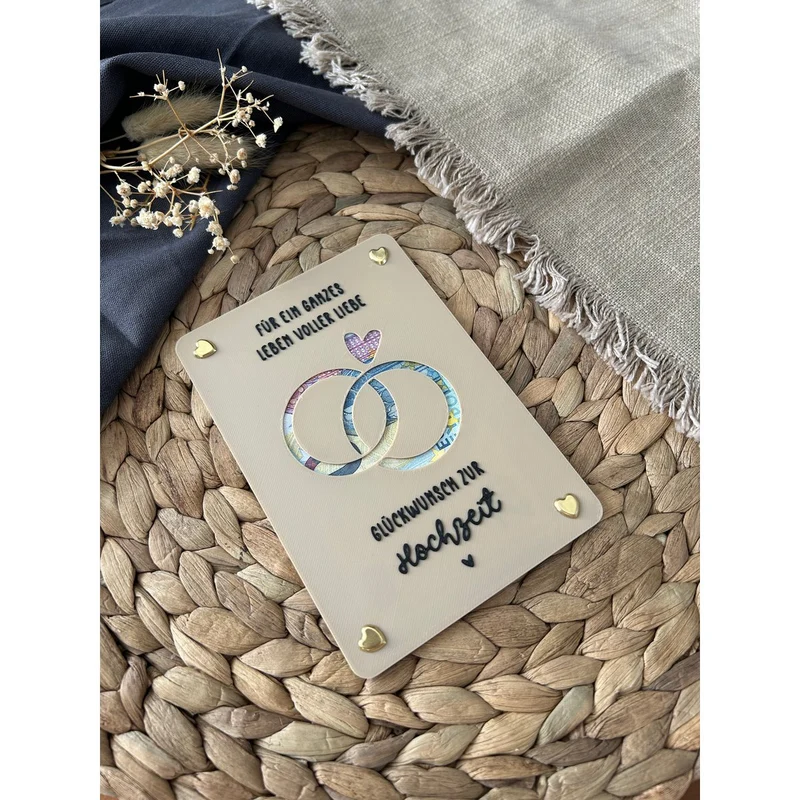 Geldgeschenkkarte Hochzeit mit Ringe-Motiv – kreative Geschenkidee für das Brautpaar