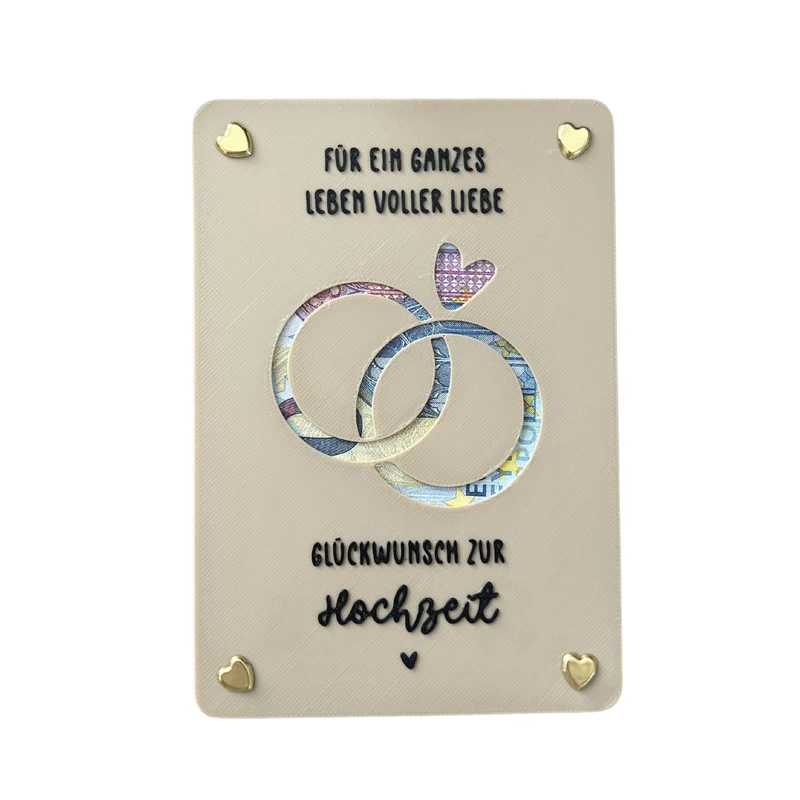 Geldgeschenkkarte Hochzeit mit Ringe-Motiv – kreative Geschenkidee für das Brautpaar