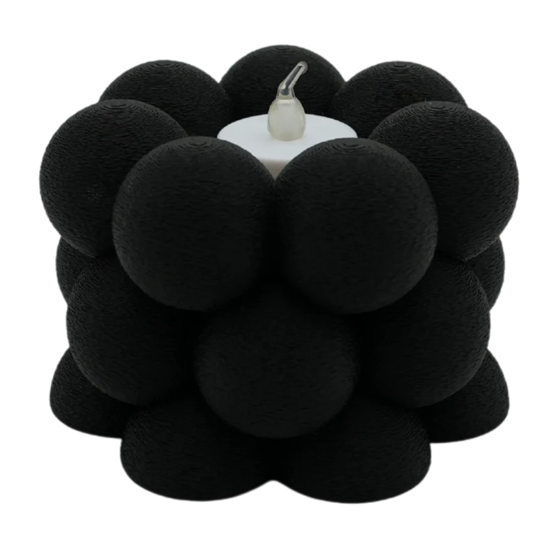 LED-Teelichthalter Bubble Fuzzy – 3D-gedruckt – Nachhaltiges PLA – Geeignet für LED-Teelichter