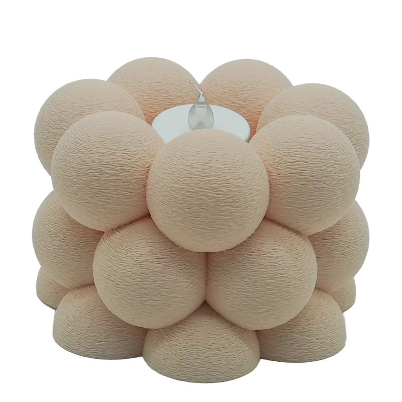 LED-Teelichthalter Bubble Fuzzy – 3D-gedruckt – Nachhaltiges PLA – Geeignet für LED-Teelichter