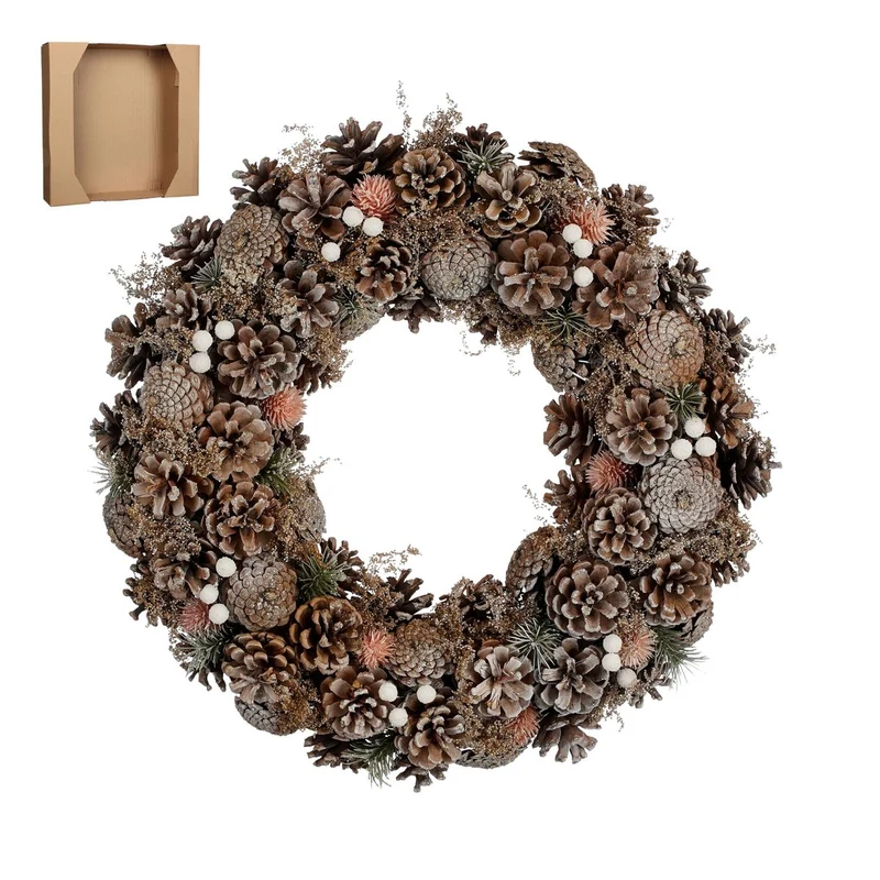 Weihnachtskranz - Ø50 cm - Pfirsich