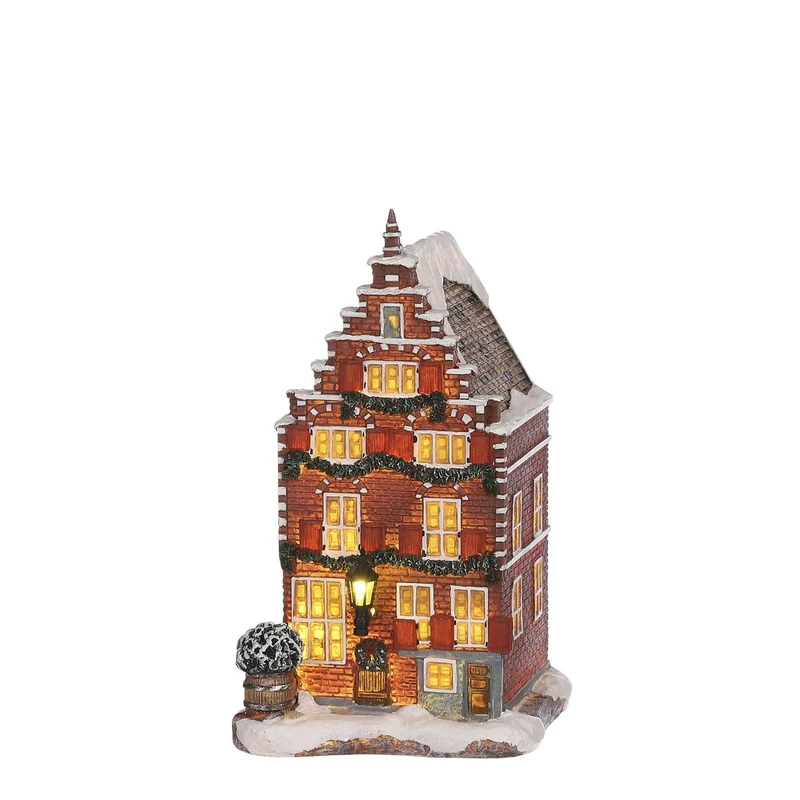 Weihnachtsdorf Miniatur-Kanalhaus – L11 x B12 x H19 cm