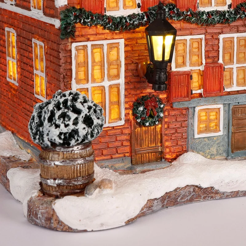 Weihnachtsdorf Miniatur-Kanalhaus – L11 x B12 x H19 cm