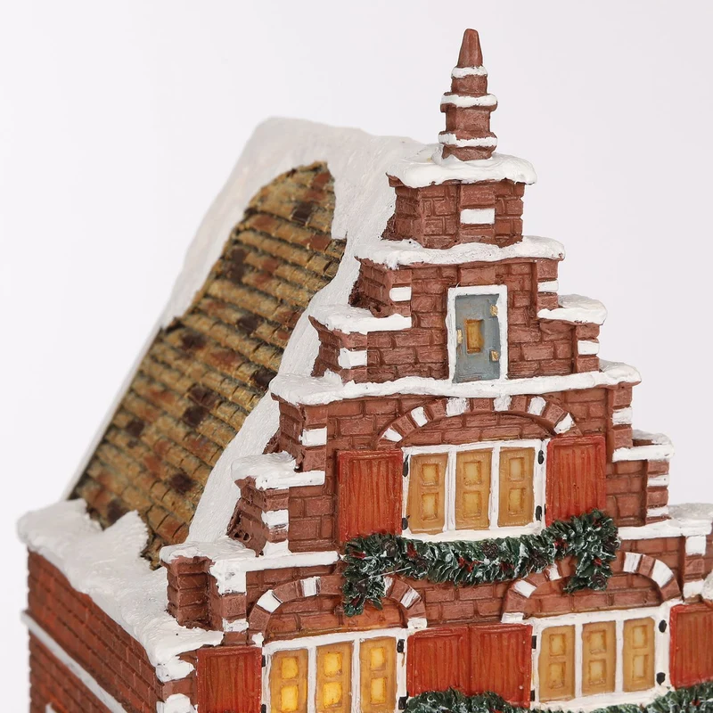 Weihnachtsdorf Miniatur-Kanalhaus – L11 x B12 x H19 cm