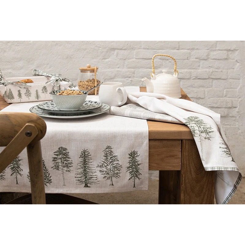 Tischdecke Weihnachten Beige Grün 130x180 cm