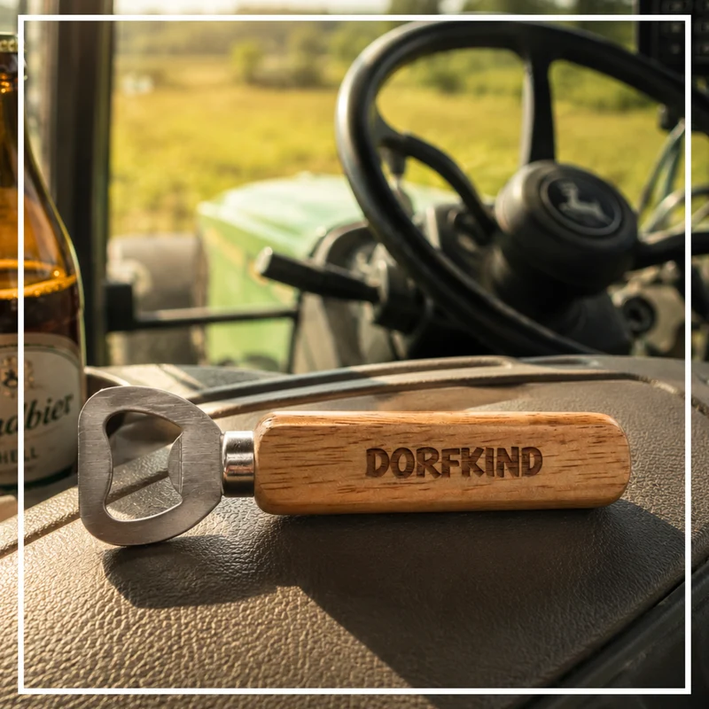 Flaschenöffner "Dorfkind" aus Holz und Edelstahl