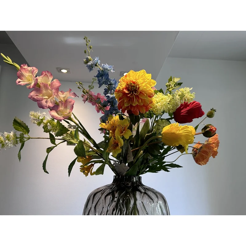 Seidenblumen-Arrangement mit Vase (44 cm)