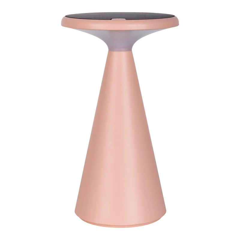 Solar-Akku-Tischleuchte "Palu" für Außen und Innen, aus Kunststoff in Rosa , 20 cm hoch