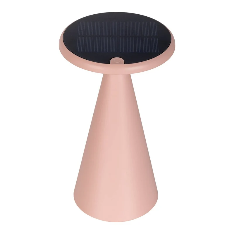 Solar-Akku-Tischleuchte "Palu" für Außen und Innen, aus Kunststoff in Rosa , 20 cm hoch