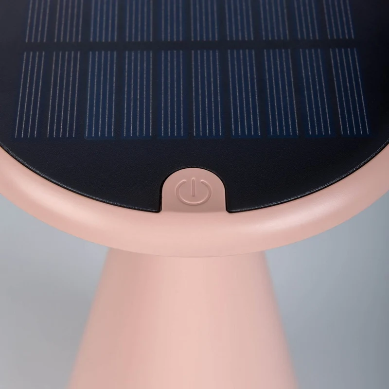 Solar-Akku-Tischleuchte "Palu" für Außen und Innen, aus Kunststoff in Rosa , 20 cm hoch