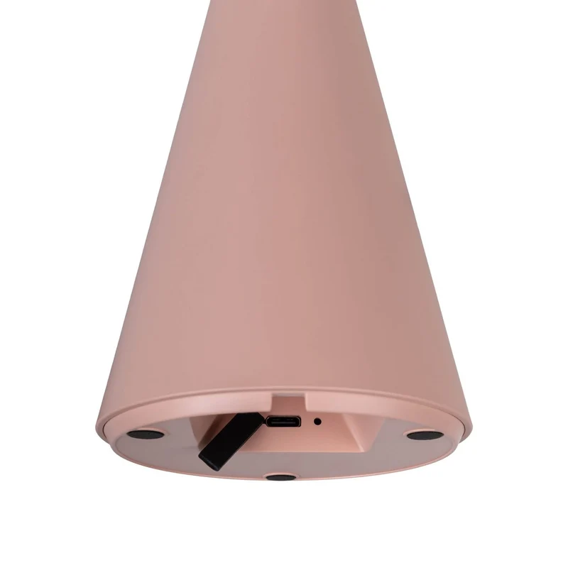 Solar-Akku-Tischleuchte "Palu" für Außen und Innen, aus Kunststoff in Rosa , 20 cm hoch