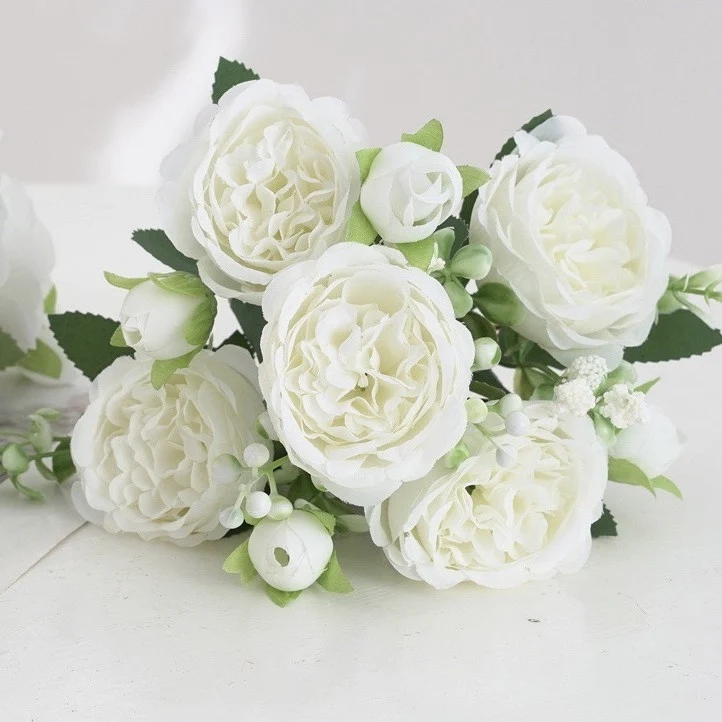 4er-Pack künstliche Pfingstrosen, 32 cm – Tischdekoration für Hochzeiten, Partys und Wohnbereich