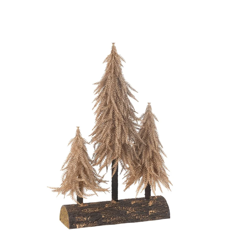 Deko-Weihnachtsbaum-Wald, 3-teilig, Kunststoff, Kupfer