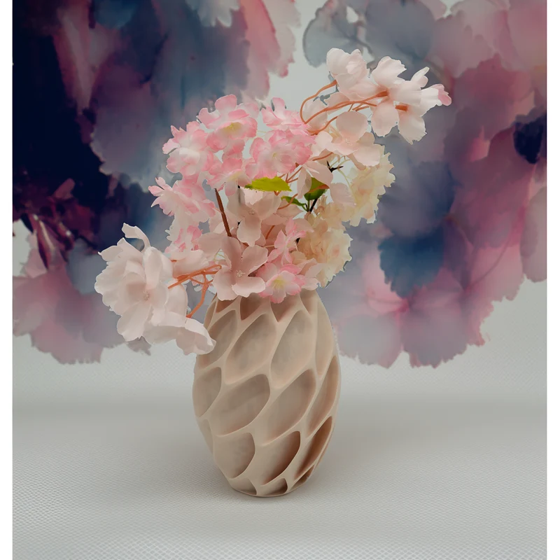 Oruna 3D-Vase – 3D-gedruckte Vase – nachhaltiges PLA – geeignet für künstliche Blumen