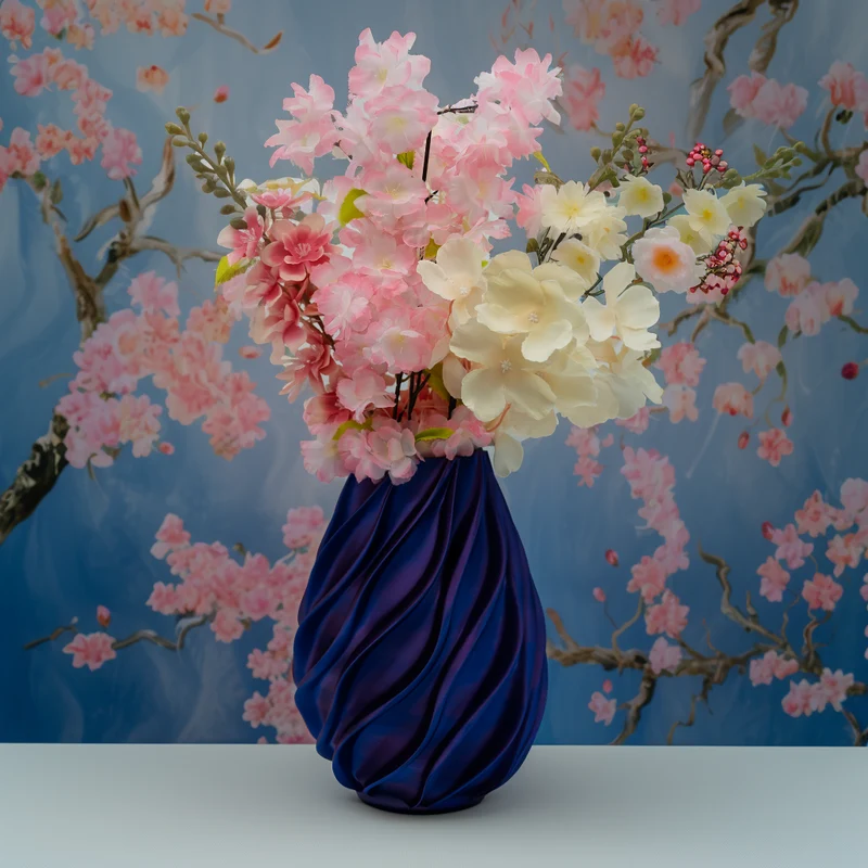 Oliva 3D-Vase – 3D-gedruckte Vase – nachhaltiges PLA – geeignet für künstliche Blumen