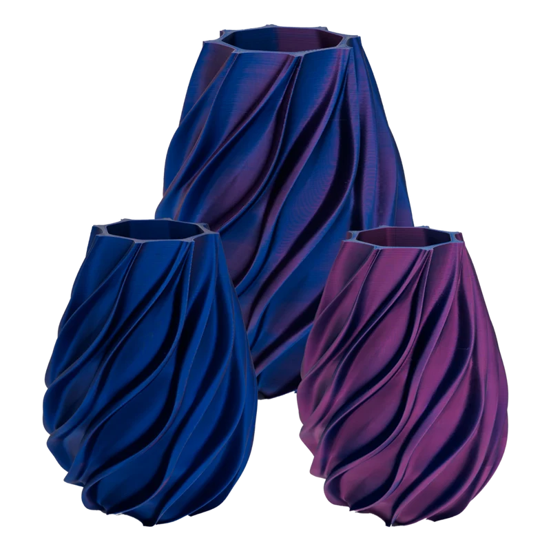 Oliva 3D-Vase – 3D-gedruckte Vase – nachhaltiges PLA – geeignet für künstliche Blumen