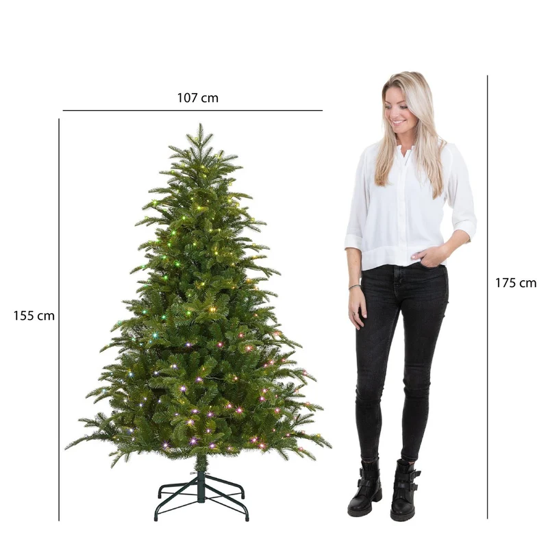 Smart Lighting Nestow Künstlicher Weihnachtsbaum – H155 x Ø107 cm – Grün