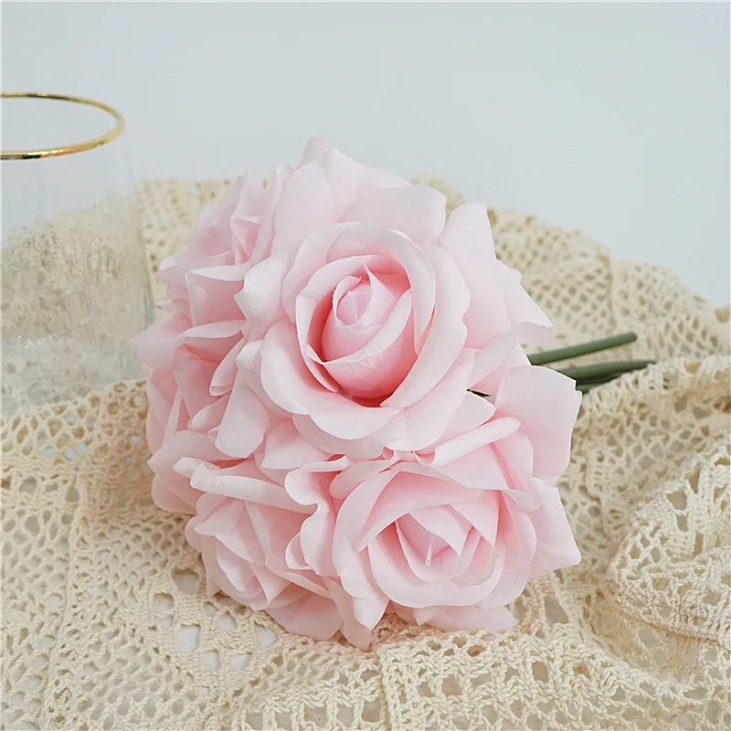 25 cm Feuchtigkeitsspürende künstliche Rosen – Blumenstrauß für Hochzeitsdekoration & Heimdekoration