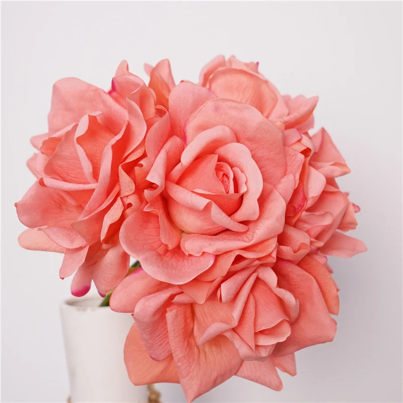 25 cm Feuchtigkeitsspürende künstliche Rosen – Blumenstrauß für Hochzeitsdekoration & Heimdekoration
