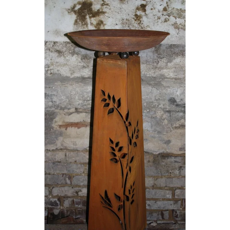 Dekosäule Rosali mit verschiedenen Schalen | Vintage Deko für Balkon und Garten | Edelrost Gartendeko Säule