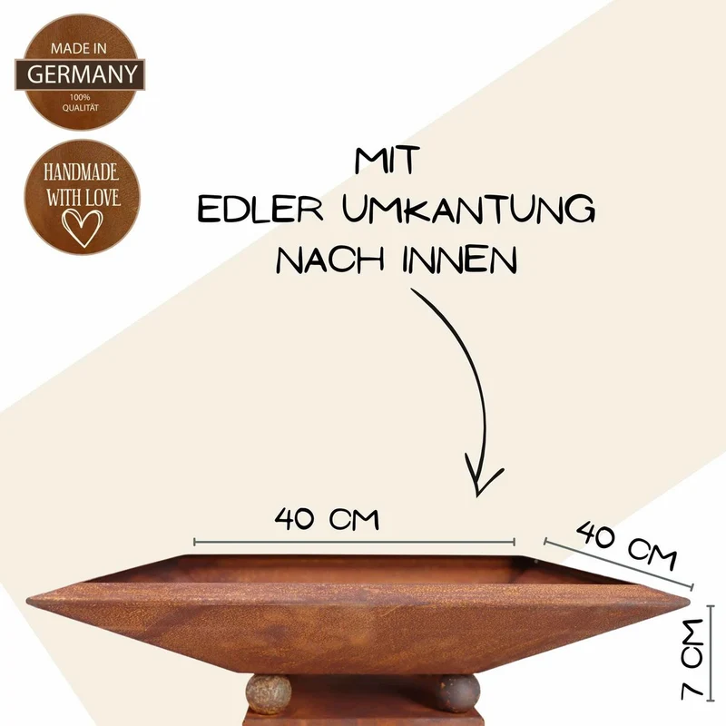 Vintage Deko Pflanzsäule 70 cm mit verschiedenen Schalen | Gartendeko Rost