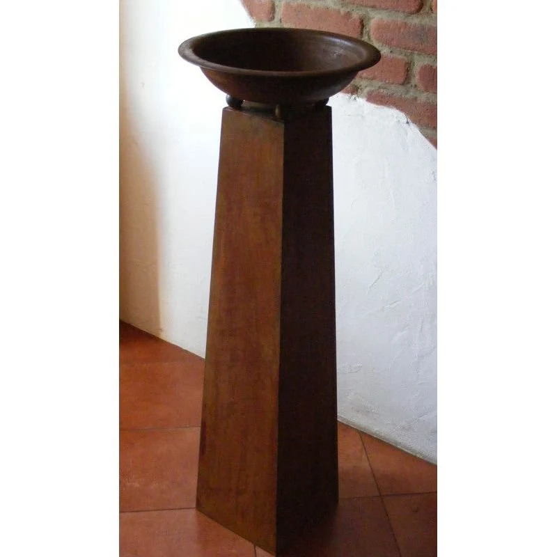Rostige Metall Dekosäule 1 m mit verschiedenen Pflanzschalen | Gartendeko Vintage Deko