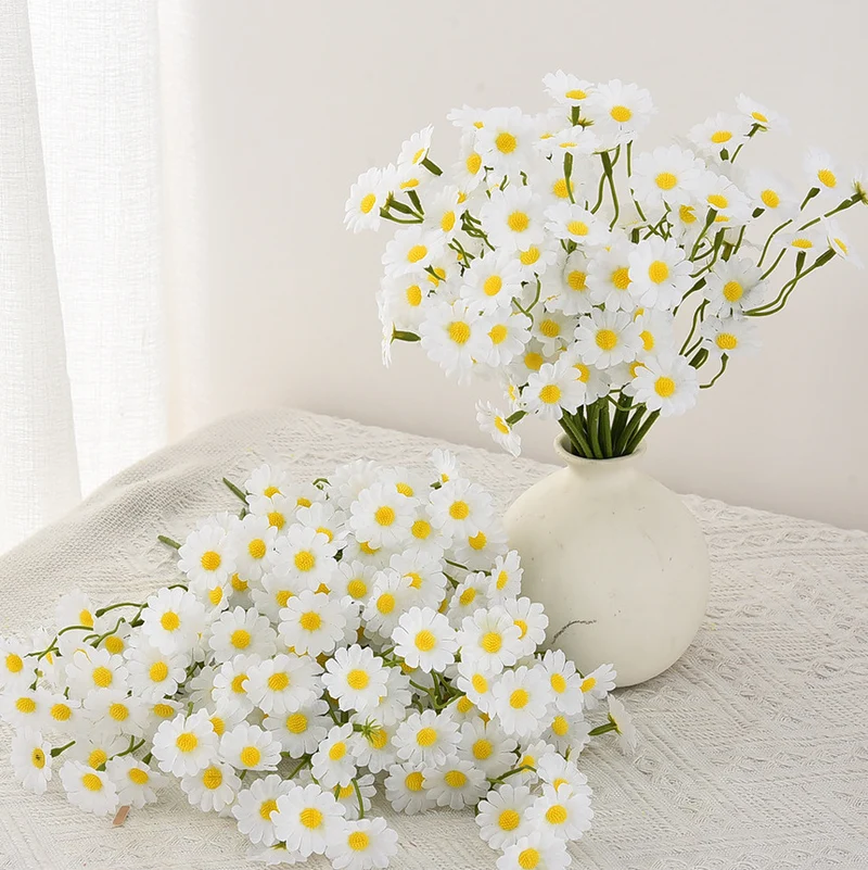 Großhandel 27cm 1 Bündel künstliche Gänseblümchen für DIY-Projekte Künstliche Marguerite Blumen