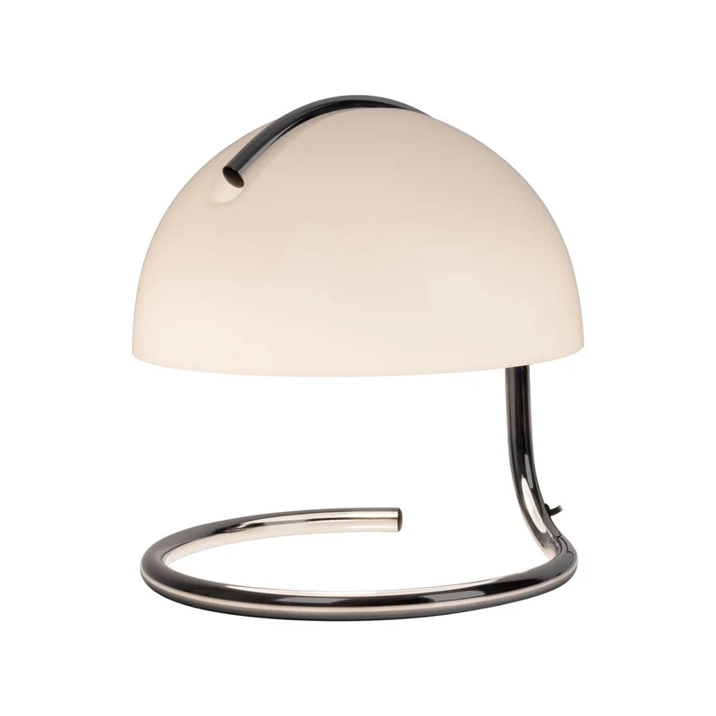 Tischleuchte BURANO – Retro-Eleganz aus Chrom und Glas