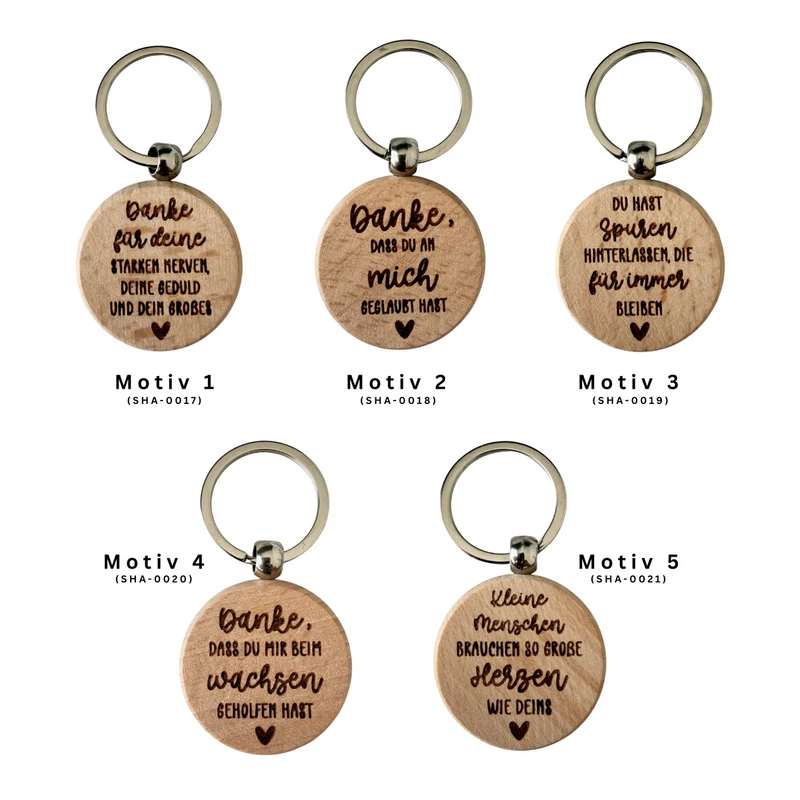 Abschiedsgeschenk: Schlüsselanhänger aus Holz