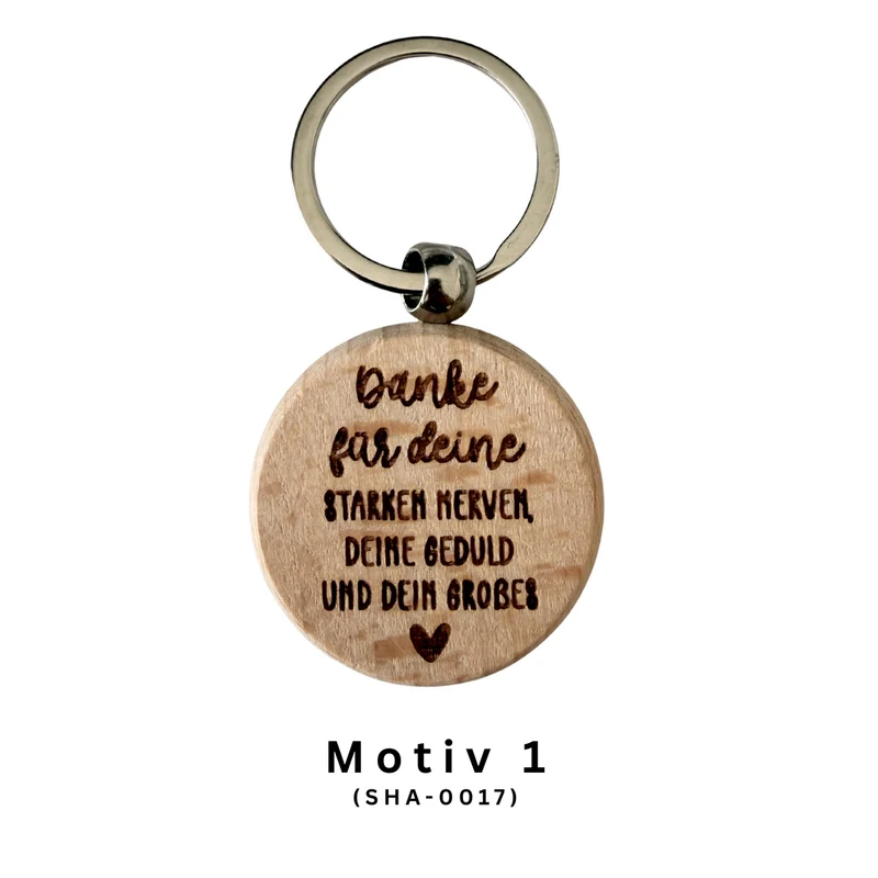 Abschiedsgeschenk: Schlüsselanhänger aus Holz