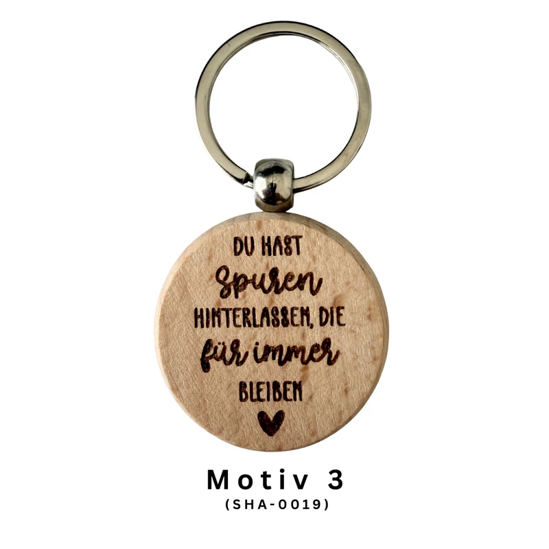 Abschiedsgeschenk: Schlüsselanhänger aus Holz