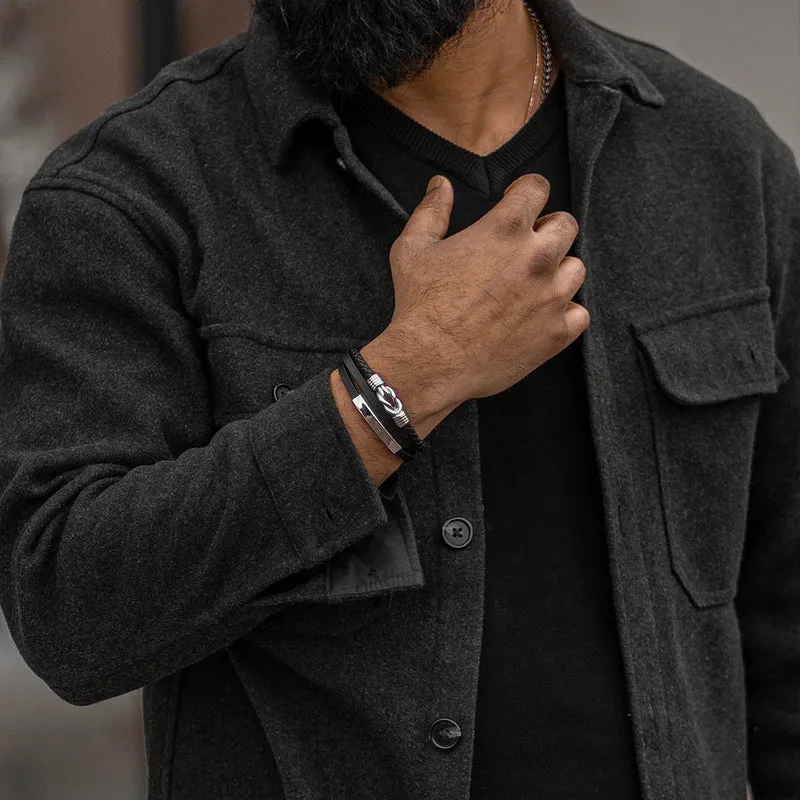 Lederarmband mit Magnetverschluss aus Edelstahl