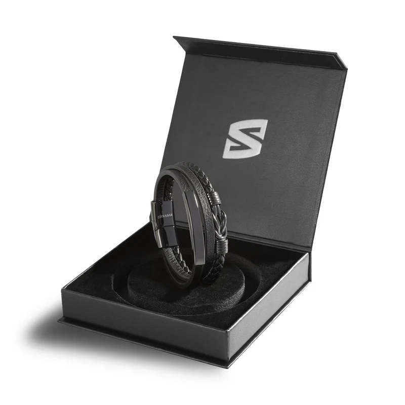 Lederarmband mit Magnetverschluss aus Edelstahl