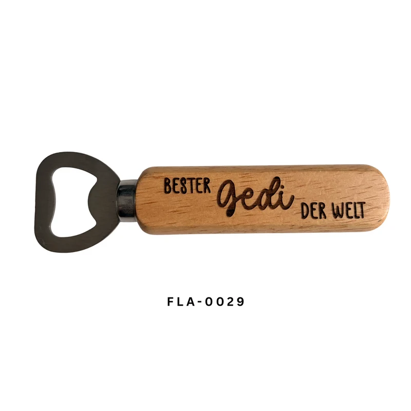 Gravierter Flaschenöffner mit persönlicher Botschaft