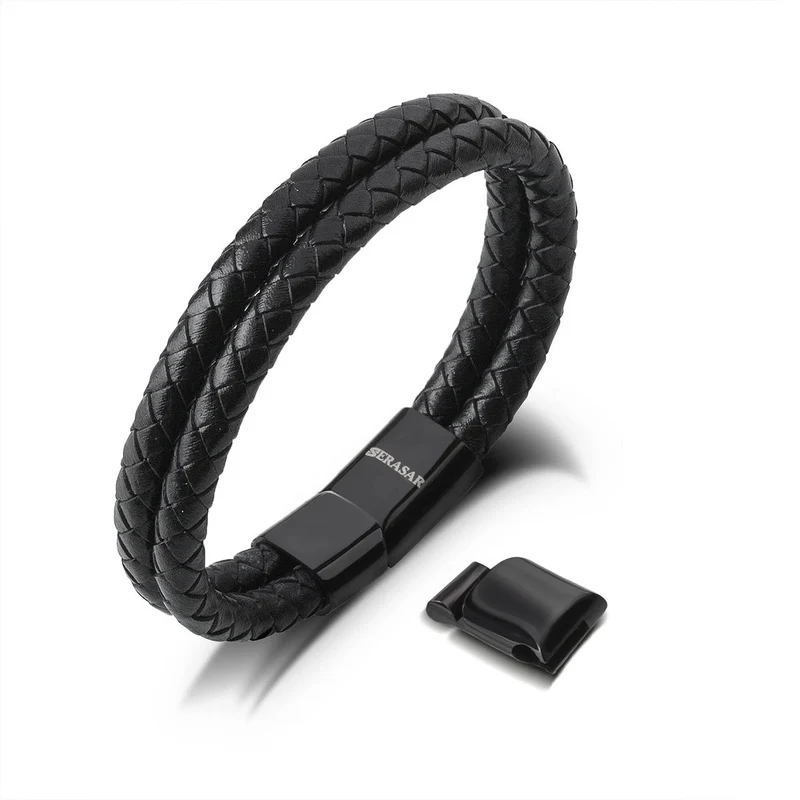 Lederarmband mit Magnetverschluss "Double"