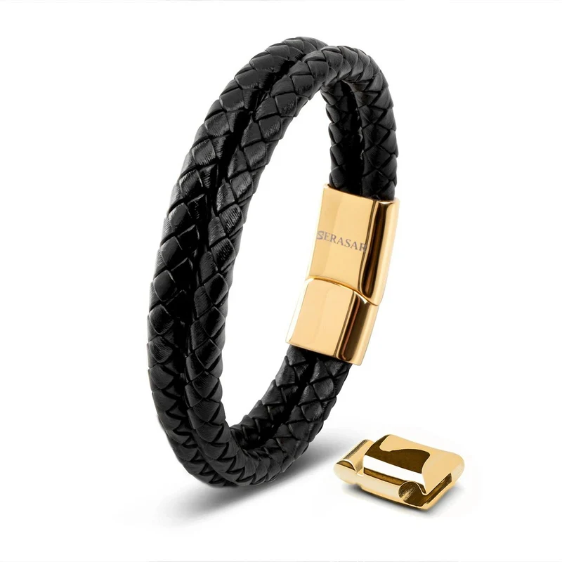 Lederarmband mit Magnetverschluss "Double"