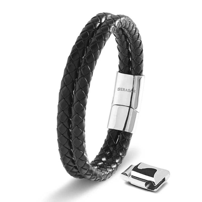 Lederarmband mit Magnetverschluss "Double"