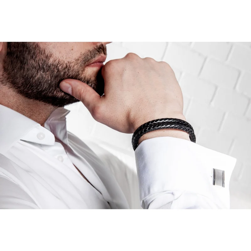 Lederarmband mit Magnetverschluss "Double"