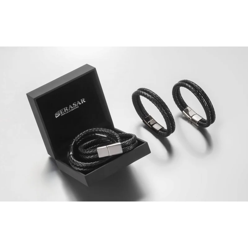 Lederarmband mit Magnetverschluss "Double"