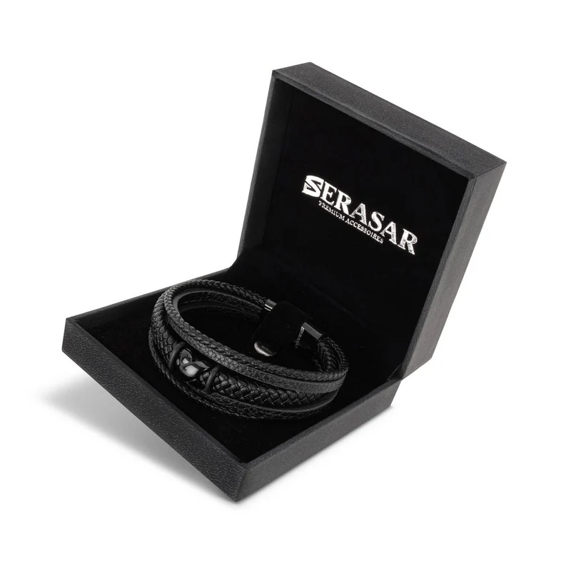Lederarmband mit Magnetverschluss "Flake"