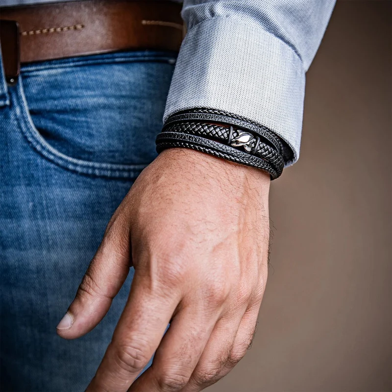 Lederarmband mit Magnetverschluss "Flake"