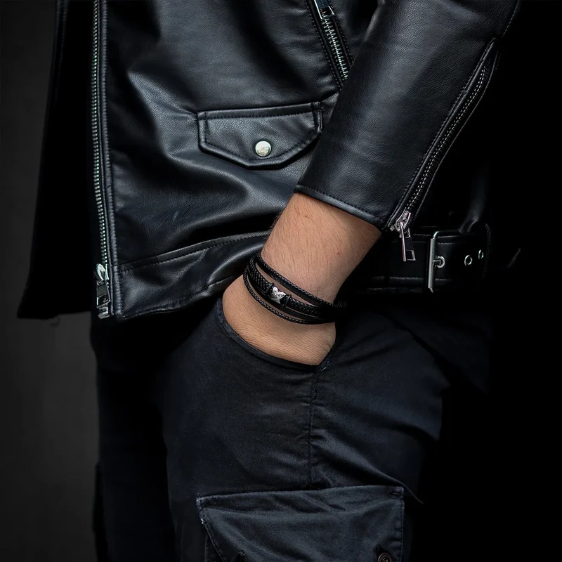 Lederarmband mit Magnetverschluss "Flake"