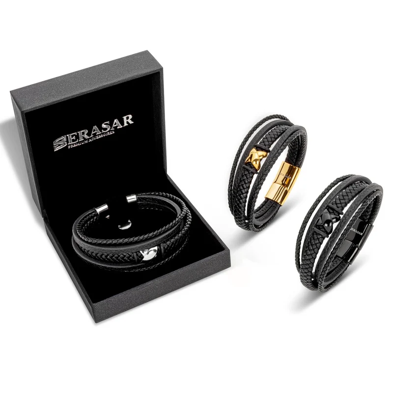 Lederarmband mit Magnetverschluss "Flake"