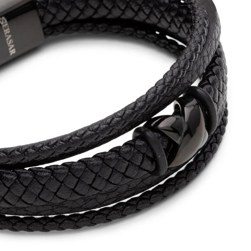 Lederarmband mit Magnetverschluss "Flake"