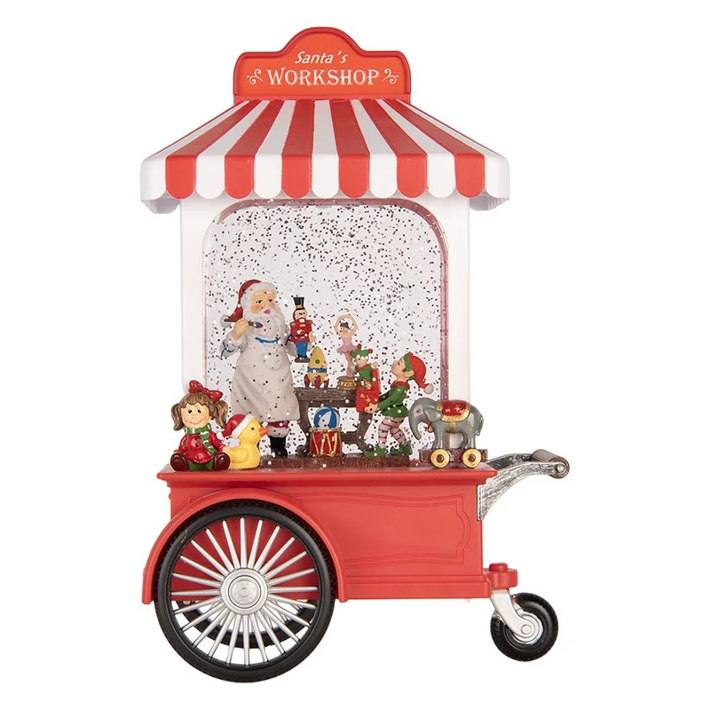 Weihnachtsdekoration mit LED-Beleuchtung und Musik 17x10x27 cm / 3xAA Roter Kunststoff